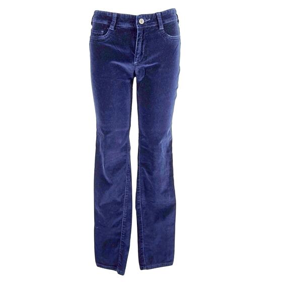 Anthropologie Pilcro & The Letterpress Sz 28 Serif Blue Velour Cord Skinny Pant - Picture 3 of 9